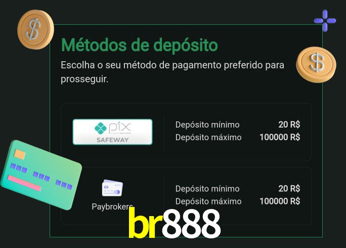 O cassino br888 oferece uma grande variedade de métodos de pagamento